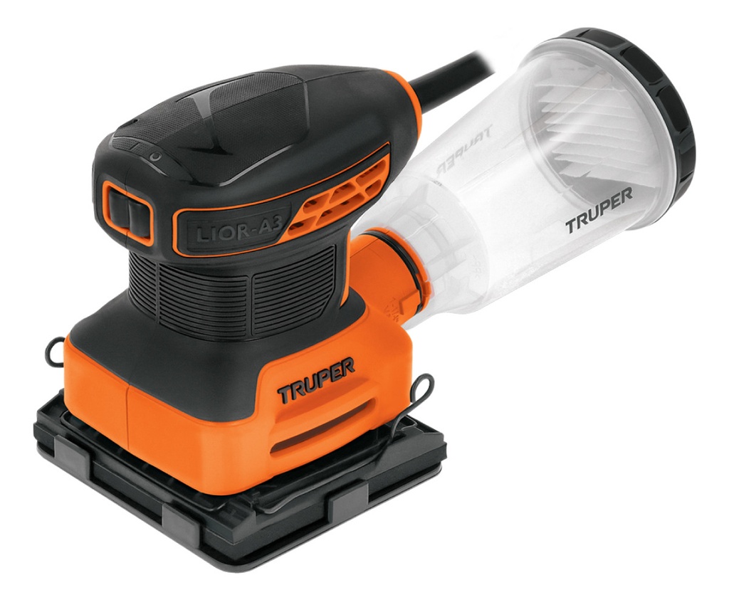 [TR-LIOR-1/4A3] Lijadora Orbital, 240 W 60 Hz Color Naranja Truper Lior-1/4a3