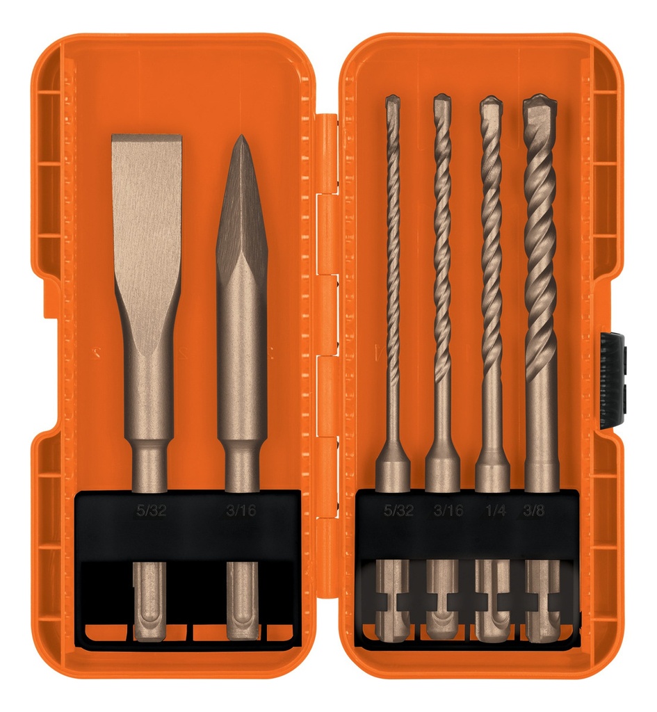 [TR-JSDS-6] Juego De Brocas Y Cinceles Sds Plus, Truper Jsds-6 Con Estuche