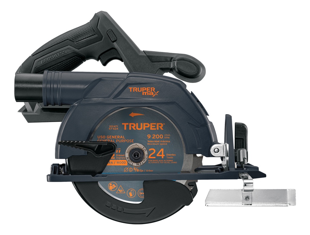 [TR-MAX-20SCS] Sierra Circular Inalámbrica 6 1/2" 20 V Sin Batería Color Negro Truper Max-20scs