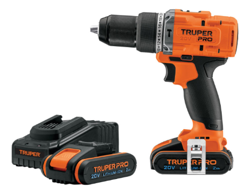 Rotomartillo/destornillador 1/2 , 20v Con 2 Baterías De 2ah Truper Roti-20a3 Naranja 60 Hz