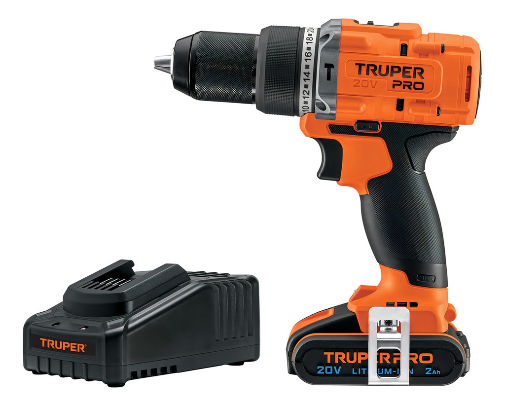 [TR-ROTI-20A2] Rotomartillo/destornillador 1/2  Con 1 Batería De 2ah Truper Roti-20a2 Naranja Oscuro 60hz