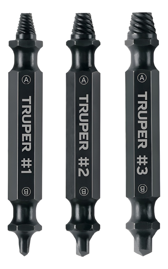 [TR-PUNE-3] Puntas Extractoras De Tornillos, 2", 3 Piezas, Truper Pune-3
