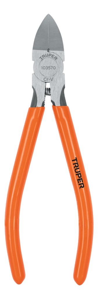 Pinza De Corte Al Ras 6'' Mango De Pvc Truper Pcr-6 Color Naranja