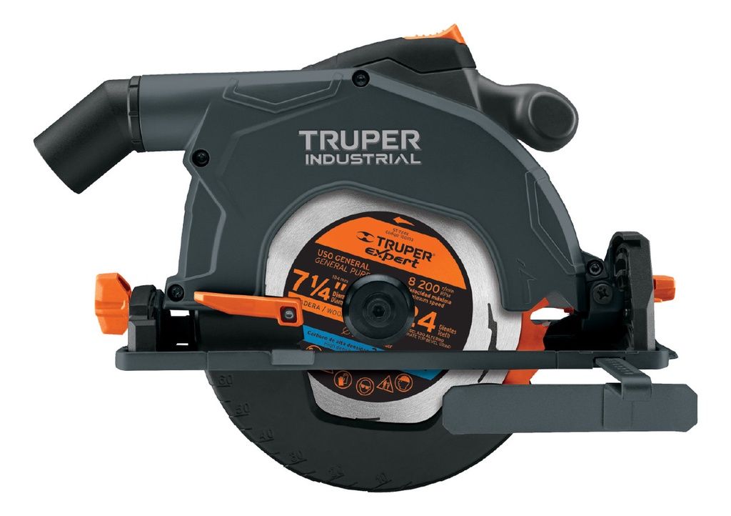 [TR-SICI-7-1/4N5] Sierra Circular Eléctrica 7-1/4" 1900 W Truper Sici-7-1/4n5 Negro 60 Hz