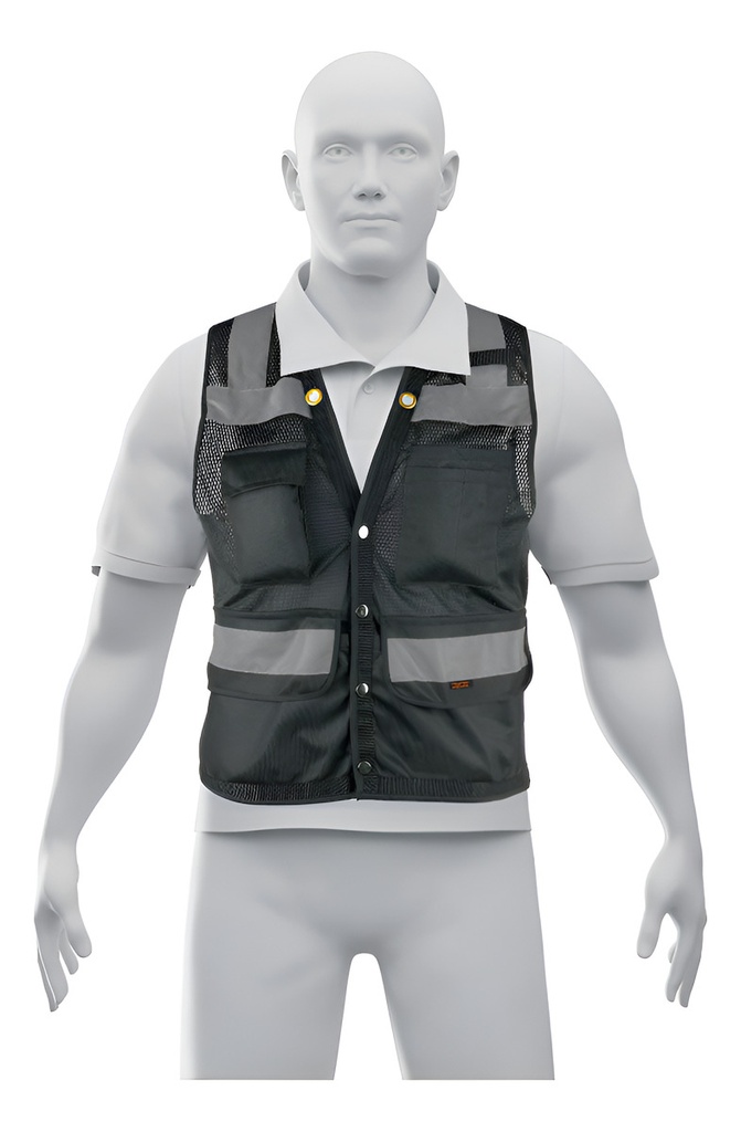 Chaleco Seguridad Reforzado Mediano Negro Truper Chs-800ne-m Negro M