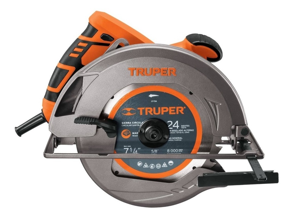 Sierra Circular Eléctrica Truper Professional Sici-7-1/4a3 18.5cm 1750w Naranja 60hz