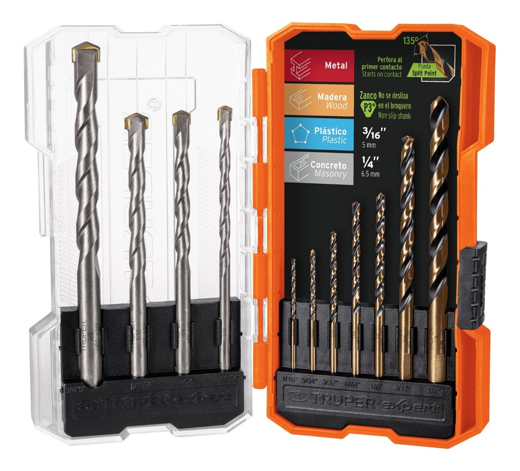 Juego De Brocas Metal Y Concreto 11 Piezas Truper Jbac-11