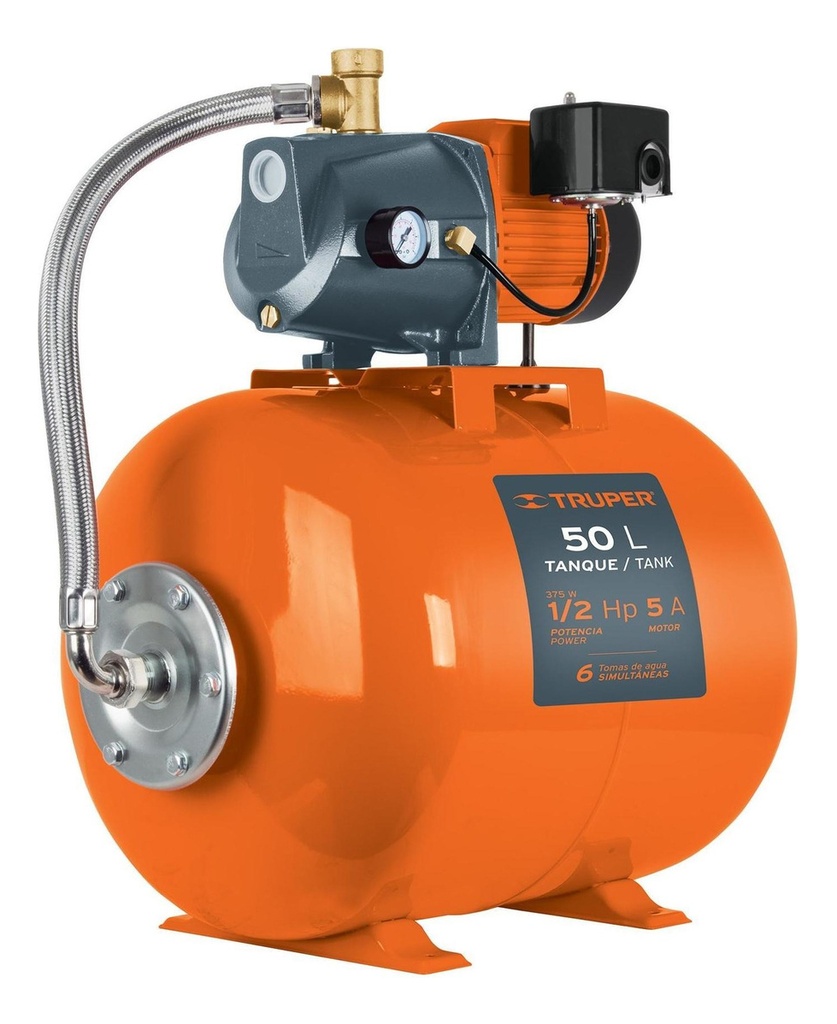 Bomba Hidroneumatica 1/2hp 50 Litros Truper Hidr-1/2x50 12254