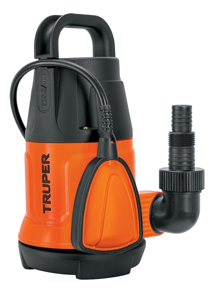 Bomba Sumergible Plástica, 3/4 Hp Para Agua Limpia, 127 V Truper Bos-3/4lp