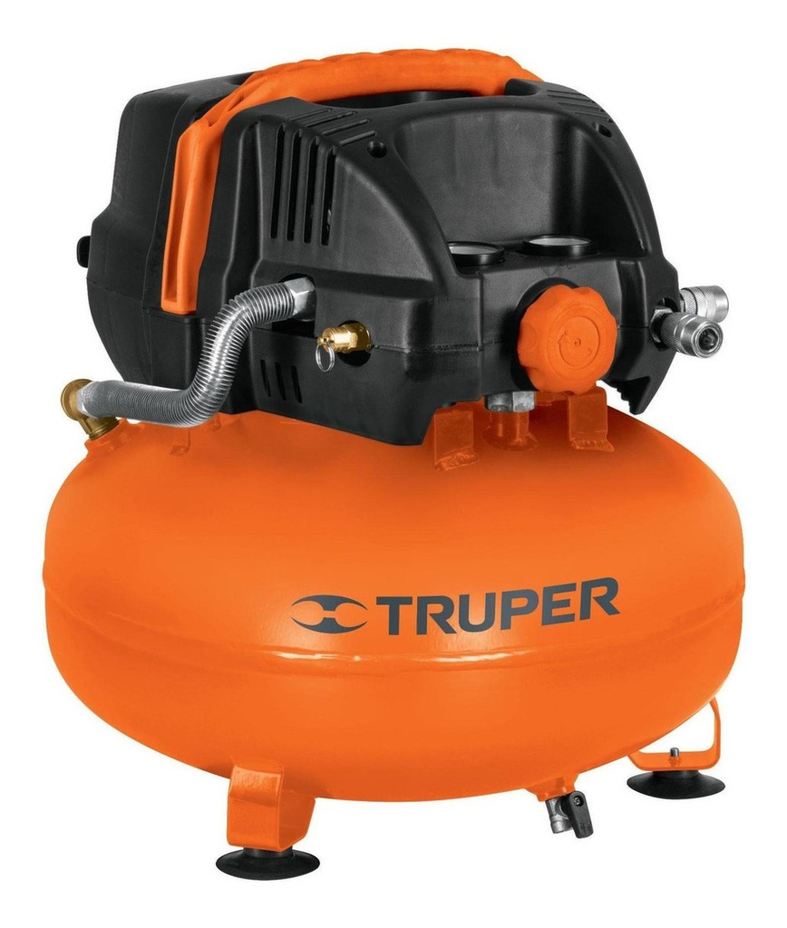 [TR-COMP-24S] Compresor De Aire Libre De Aceite 24 L Truper 13830 Color Naranja Frecuencia 60