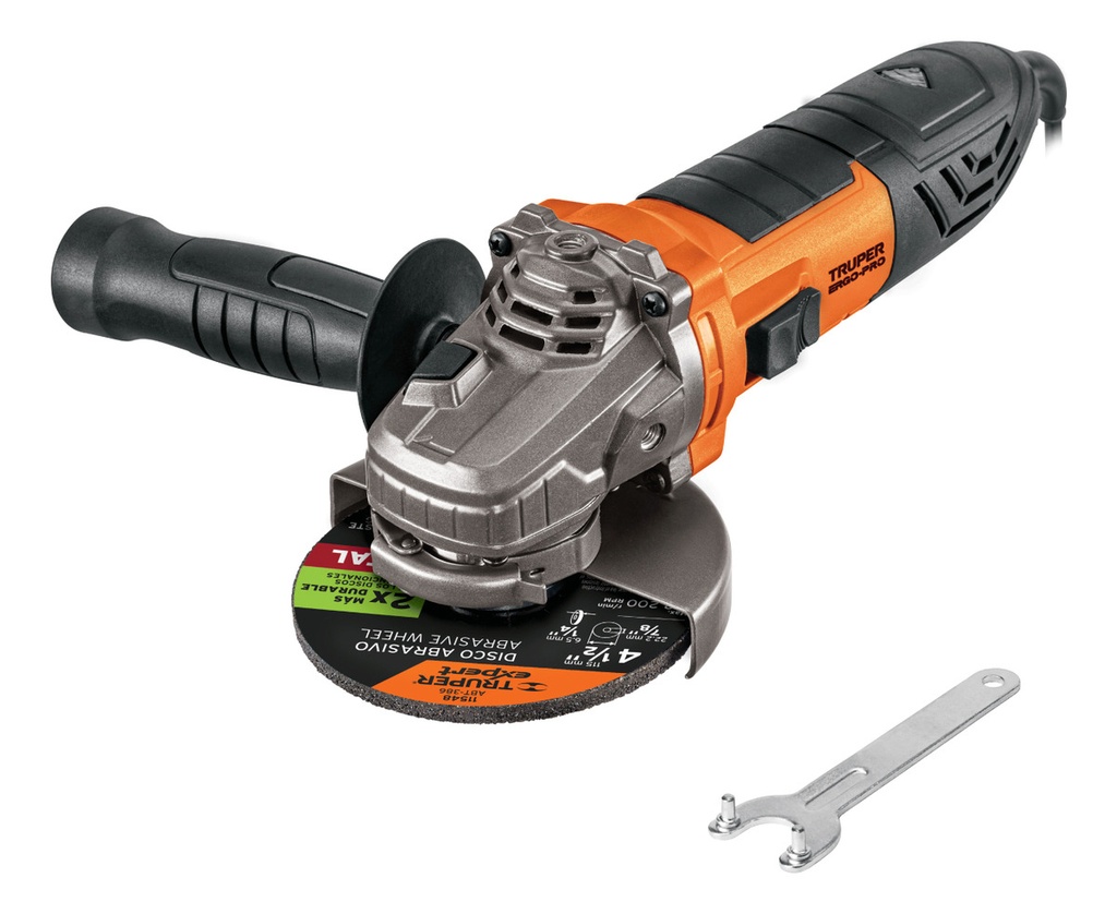 [TR-ERGO-4570] Esmeriladora Angular 4-1/2", Ergo-pro, 750w, Truper Ergo-4570 Color Naranja