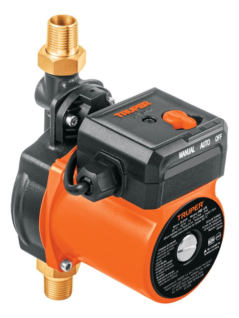 [TR-PRE-1/6] Bomba Presurizadora Truper Pre-1/6 1/6 Hp Con Flujo De 25 L/min, Ideal Para