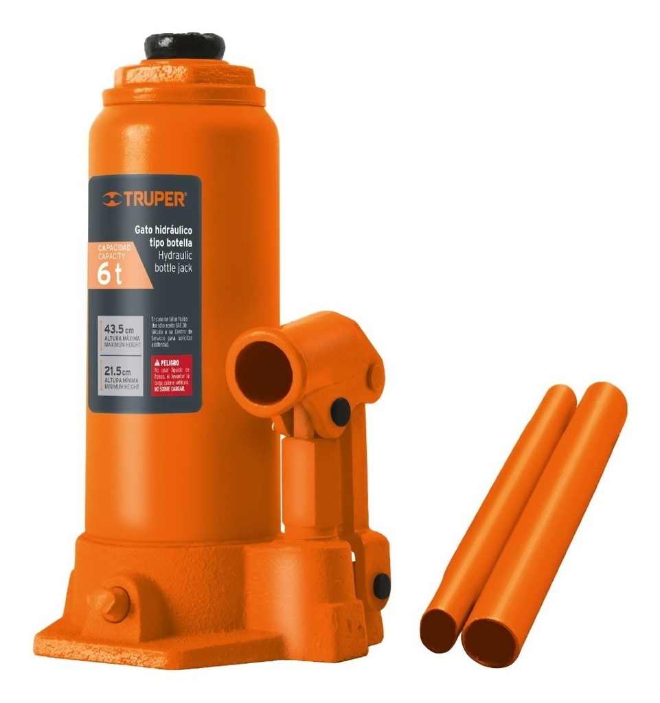 [TR-GAT-6] Gato Hidráulico Tipo Botella De 6 Toneladas Truper Gat-6