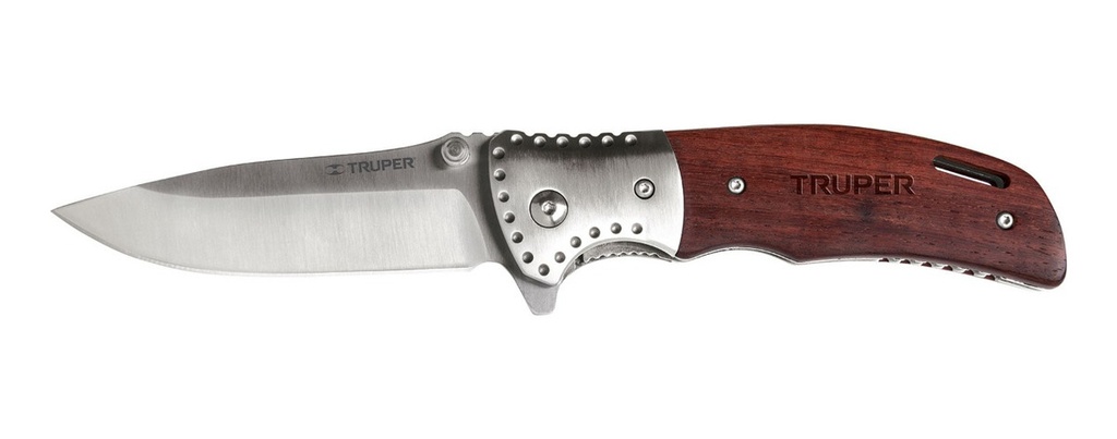 [TR-NV-5] Navaja Abatible, Mango De Madera, 4-3/4" Truper Nv-5