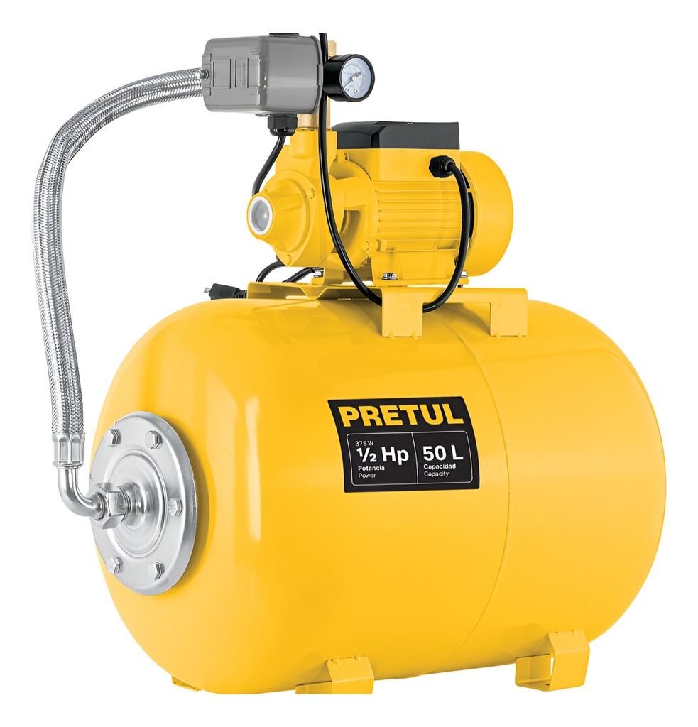 [TR-HIDR-1/2X50P] Hidroneumático 50 L, Bomba de 1/2 HP Pretul Hidr-1/2x50p