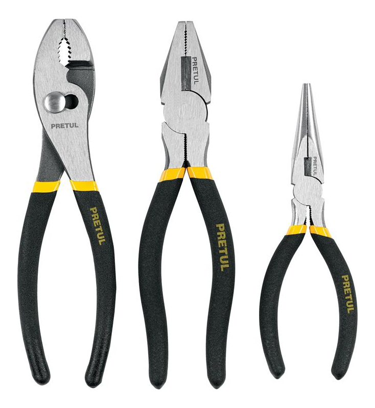 [TR-JGO-PIN-3C] Juego de 3 Pinzas Mango Recubierto de PVC Pretul Jgo-pin-3c