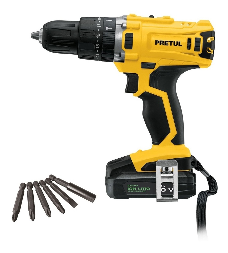 Taladro Rotomartillo Inalámbrico, Pretul Roti-20p2, Frecuencia 60hz, Color Amarillo