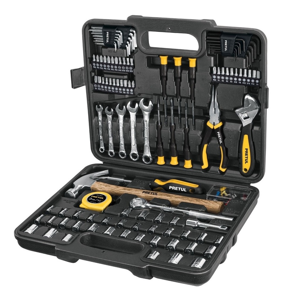 [TR-SET-109] Set de Herramientas Manuales 109pza C/estuche Pretul Set-109