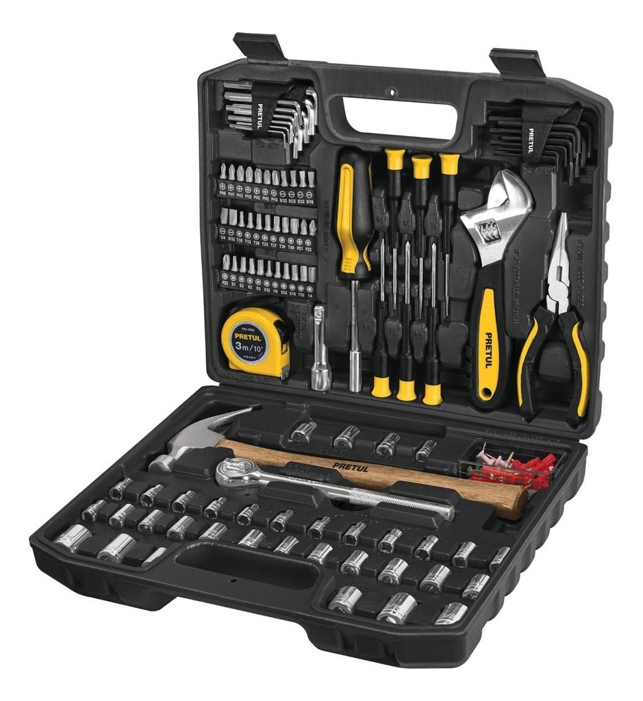 [TR-SET-104] Set de Herramientas Manuales 104 Pzas Con Estuche Pretul Set-104 Multicolor