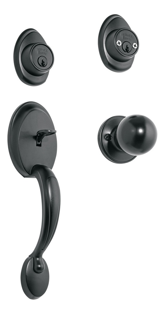 Jaladera Perilla, Cerrojo Llave-llave Negro Hermex Cep-62pjp