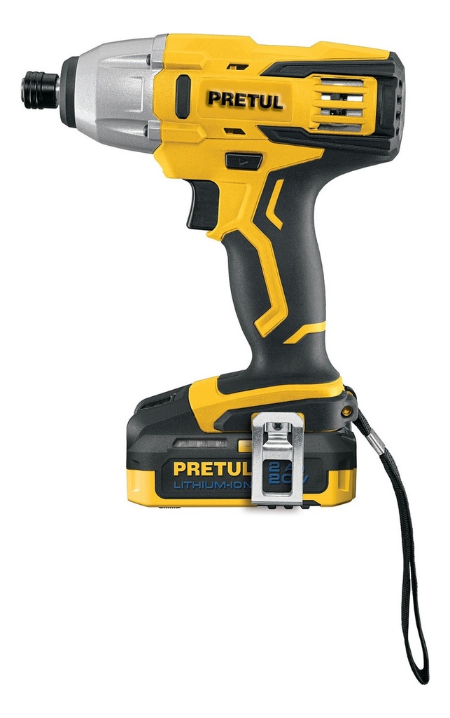 [TR-DIMI-20P] Destornillador D/impacto 1/4 Inalámbrico 20v Pretul Dimi-20p Color Amarillo