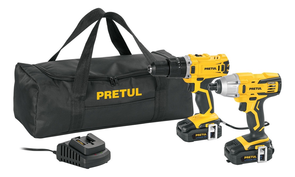 Combo Rotomartillo/destornillador + Destornillador de Impacto, 20v Pretul