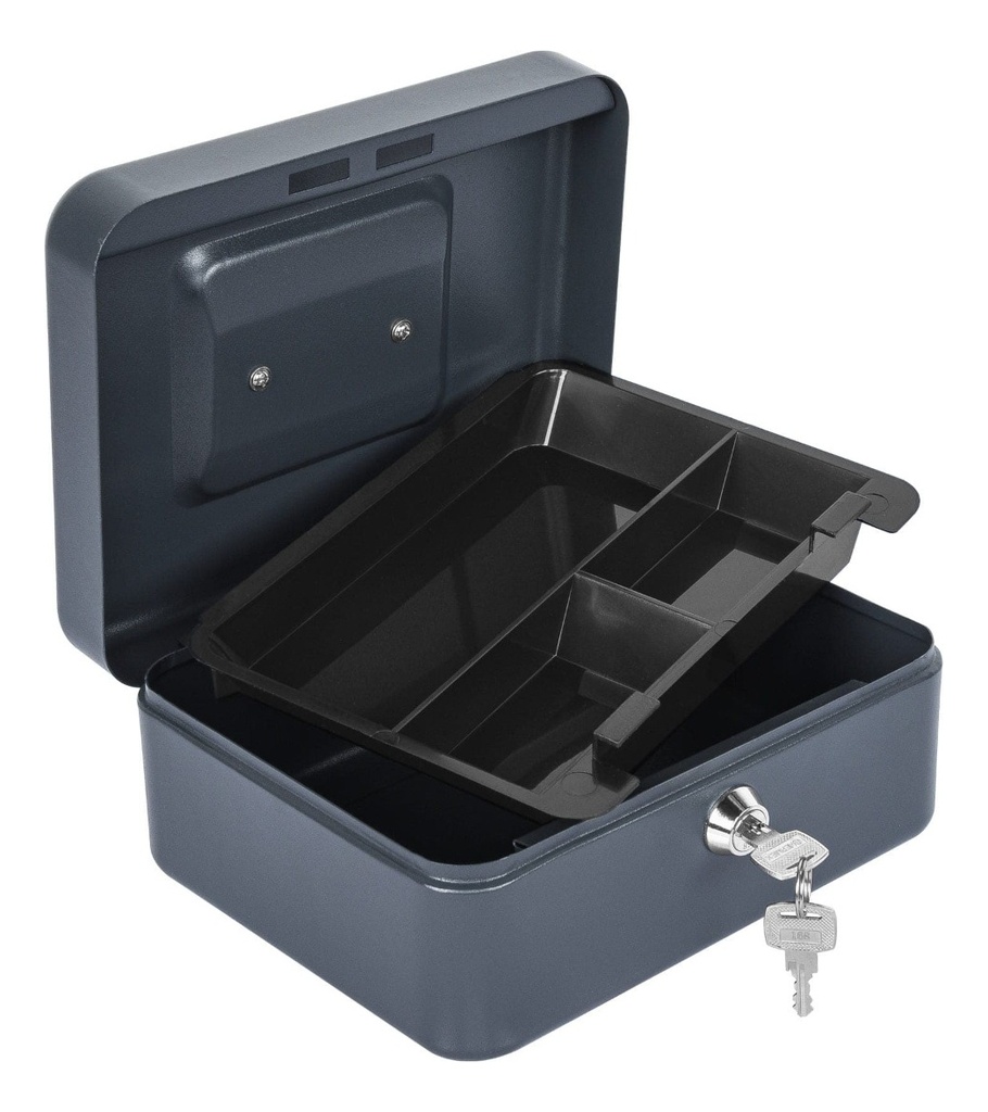 Caja De Dinero 3 Separadores 20 X 9 X 16 Cm Hermex Cadi-20 Color Negro Azul Oscuro
