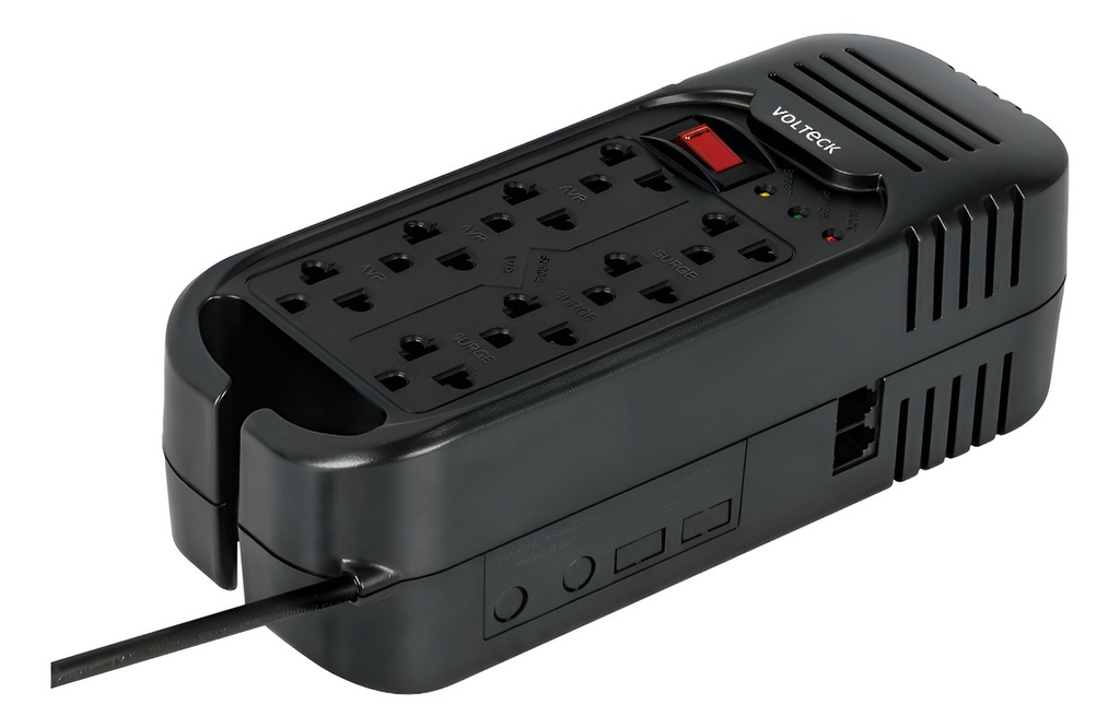 Regulador De Voltaje 1600va/800w Volteck Rv-1600  8 Contacto Negro