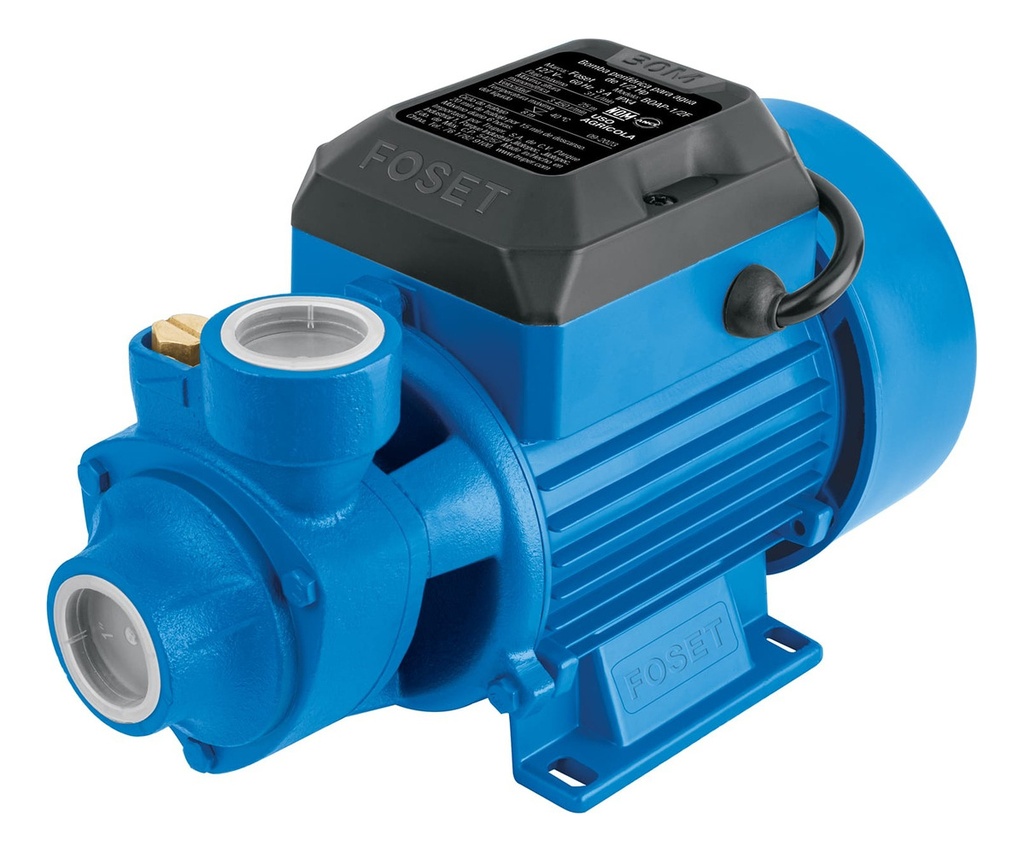Bomba Periférica P/agua, Uso Agrícola, 1/2 Hp, 60 Hz, Foset Boap-1/2f2, Color Azul, Fase Eléctrica Monofásica