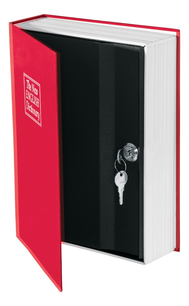 [TR-CAJL-26] Caja De Seguridad Tipo Libro Con Llave, Color Rojo 26 Cm Hermex Cajl-26
