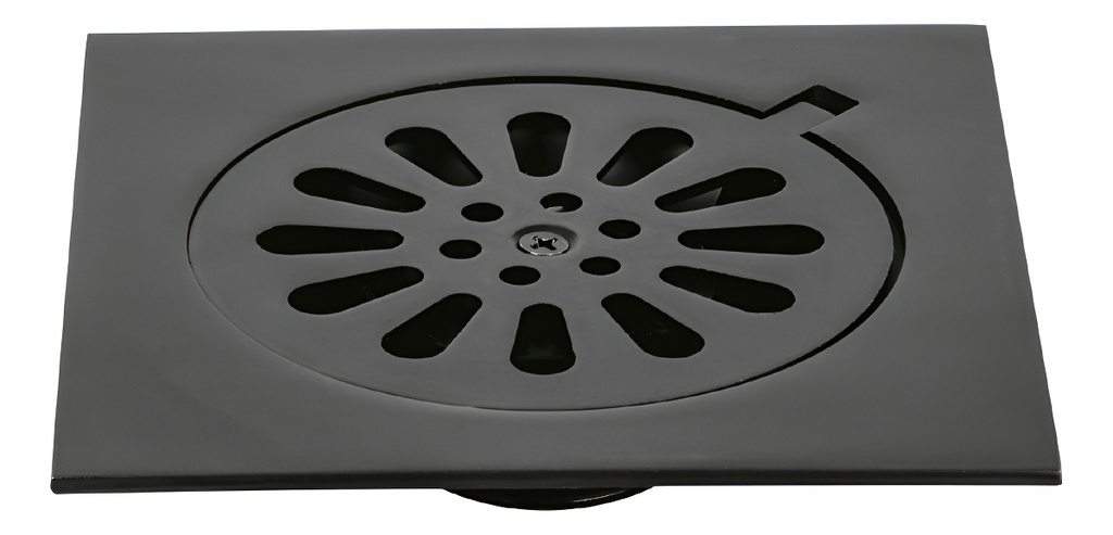 [TR-RS-606M] Resumidero Cuadrado 6 X 6'' Latón Foset Rs-606m Negro