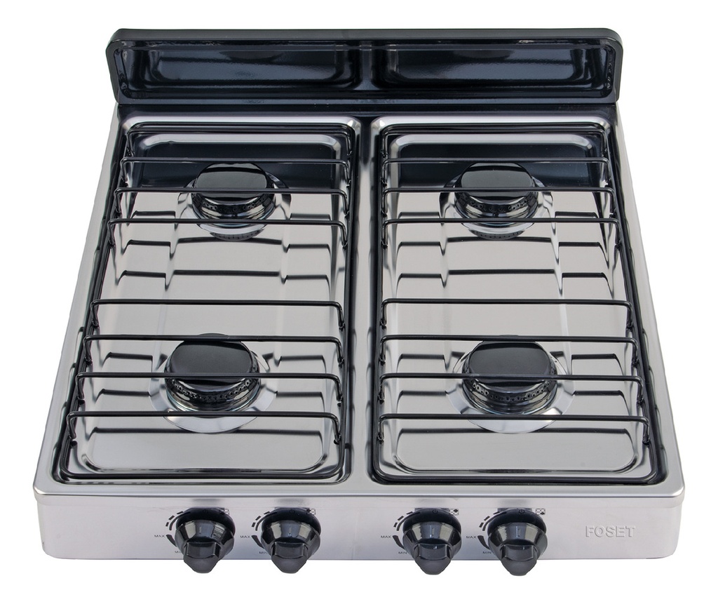 Parrilla de Gas Lp Foset 4 Quemadores Con Encendido Manual, Acero Inoxidable y