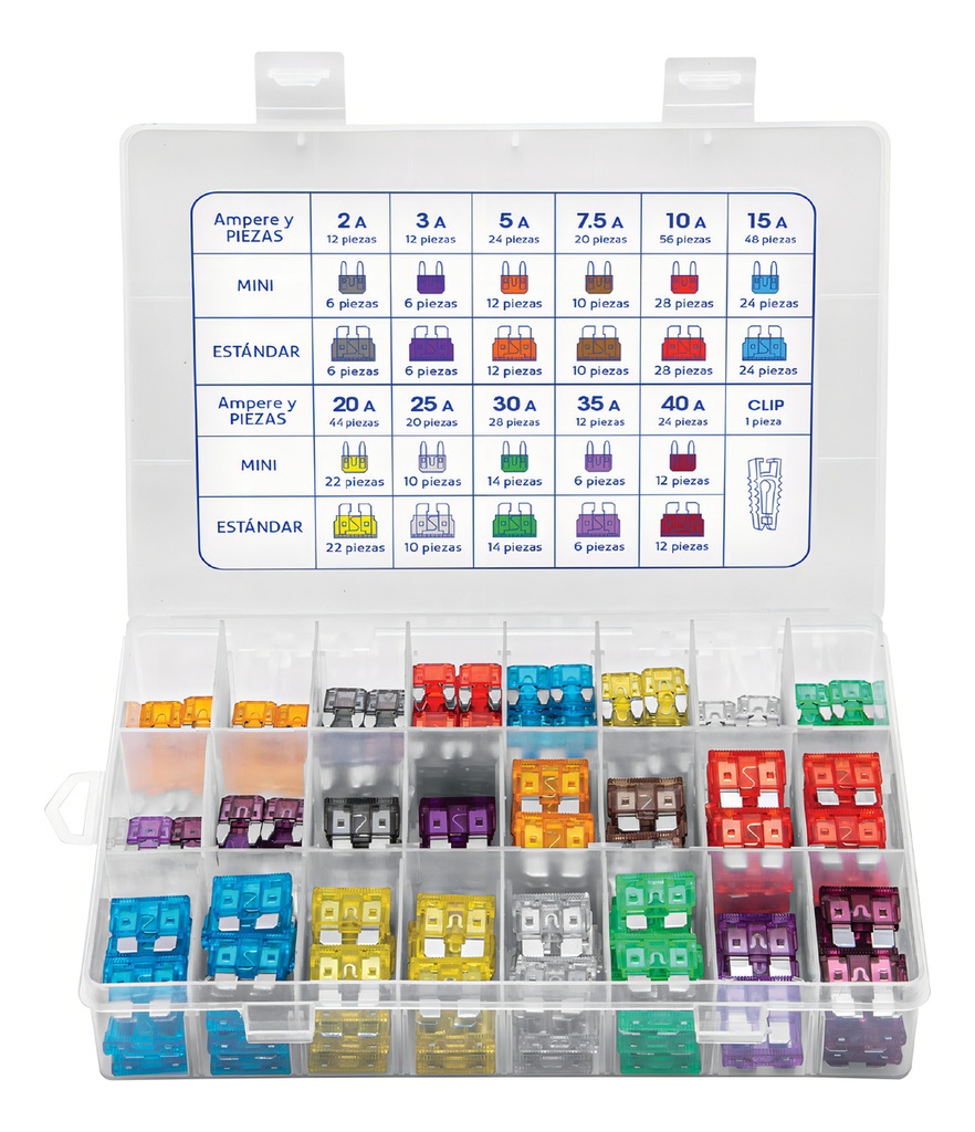 Juego de Fusibles Automotrices, 300 Pzas Volteck Fusa-300