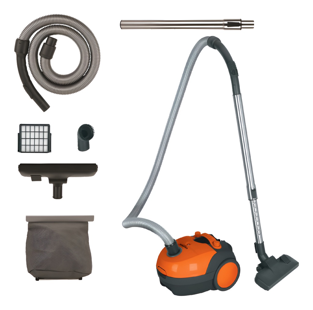 Aspiradora Doméstica Truper Canister 1l 1.6 Hp 1200 W Diseño Compacto Ideal Para Alfombras Y Pisos Asd-120 Color Naranja