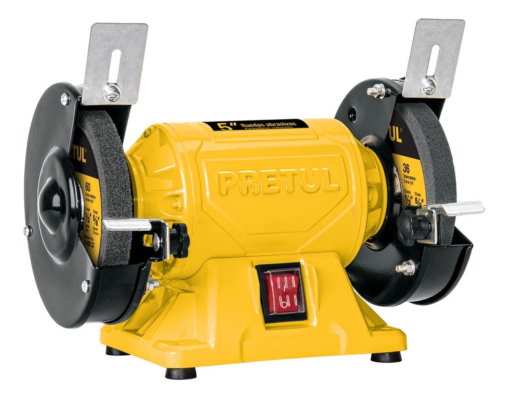 [TR-EBA-5P] Esmeril de Banco de 5" de 1/6 HP Pretul Eba-5p Color Amarillo Frecuencia 60 Hz