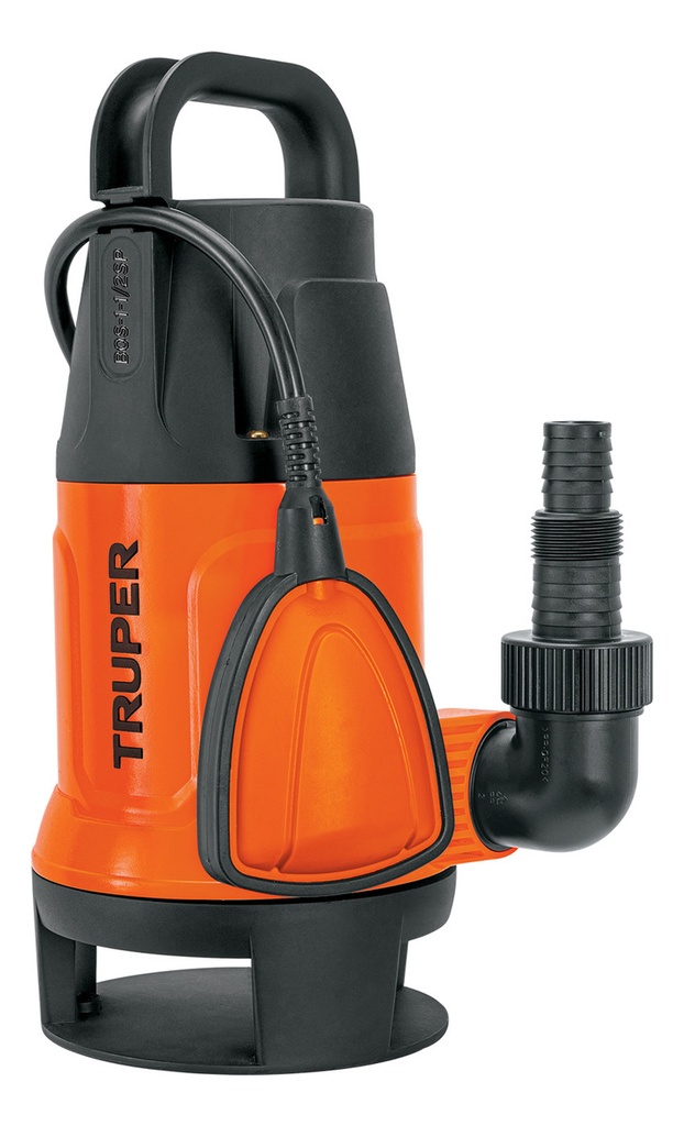 [TR-BOS-1-1/2SP] Bomba Sumergible Plástica, 1-1/2 Hp, Para Agua Sucia, 127 V, Truper Bos-1-1/2sp