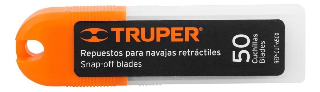 [REP-CUT-650] Estuche Con 50 Cuchillas Sk4 De 18 Mm Para Cutter, Truper