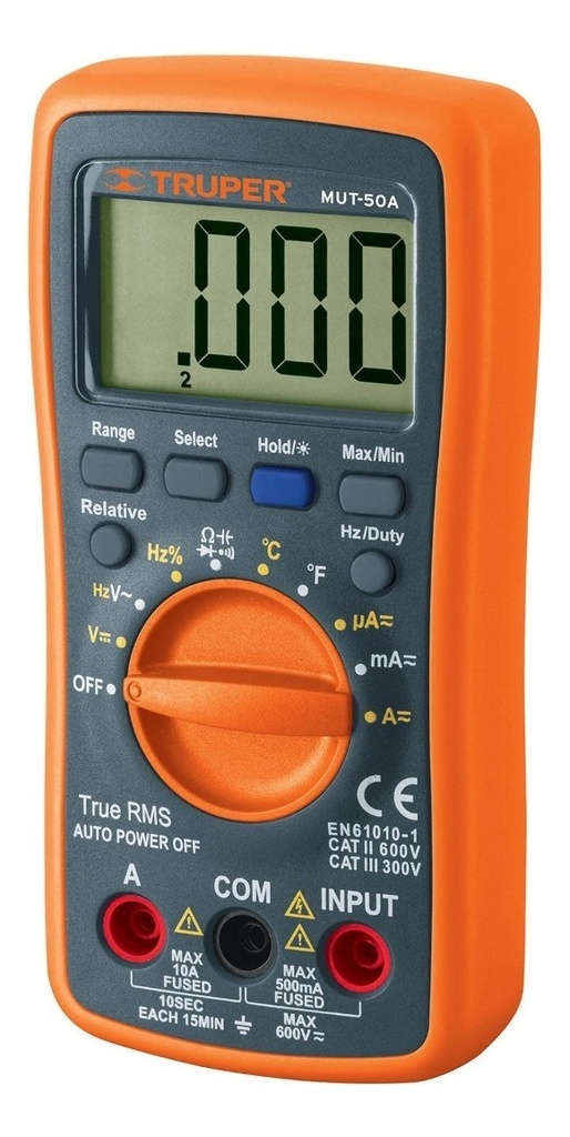 [MUT-50A] Multimetro Prof. Auto Rango De Escalas 3 Aaa Truper 100361