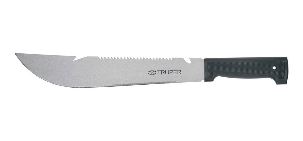 [T-460-12B] Machete Rambo 12" Cacha Inyectada Negra, Truper