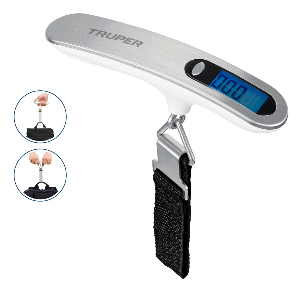 [BASE-50M] Báscula Electrónica Para Maleta, 50 Kg, Truper 100787
