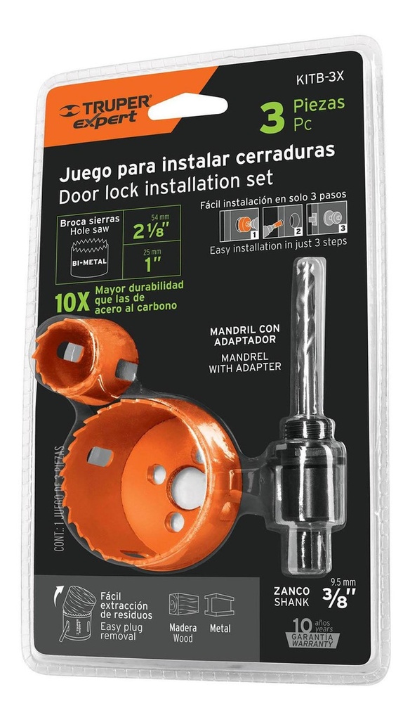 [KITB-3X] Juego Brocasierras Bimetalicas 3pz Truper 100816