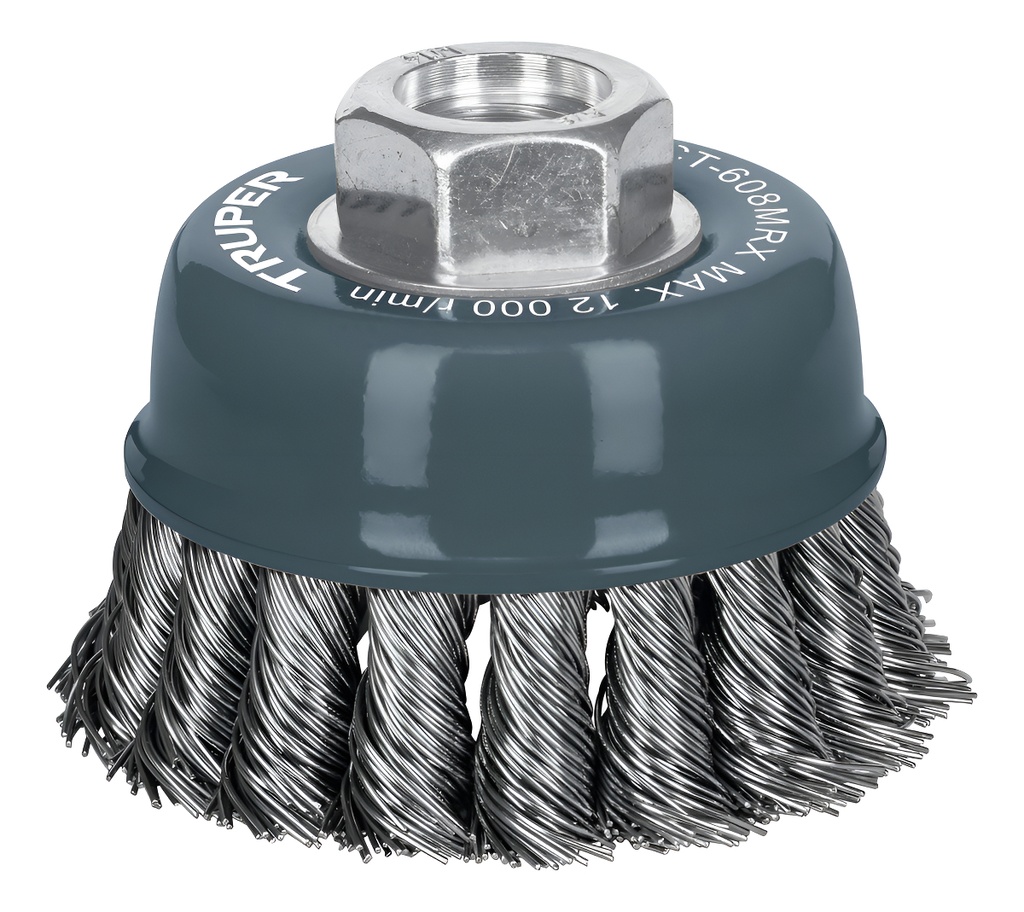 [CT-608MRX] Carda De Copa, Alambre Trenzado Grueso, 3", Truper 100854 Color Gris