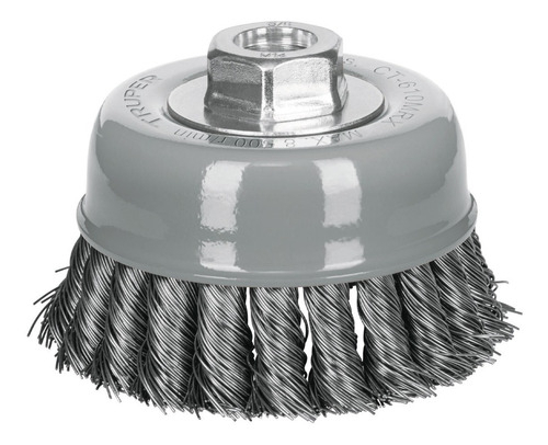 [CT-610MRX] Carda De Copa Alambre Trenzado Grueso 4" Truper 100855 Gris