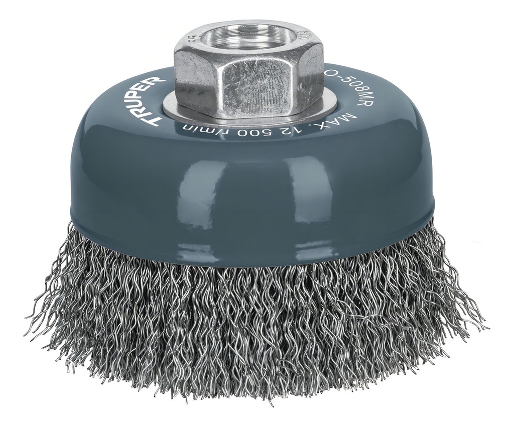 Carda De Copa Alambre Ondulado Fino 3'' Truper 100857 Gris