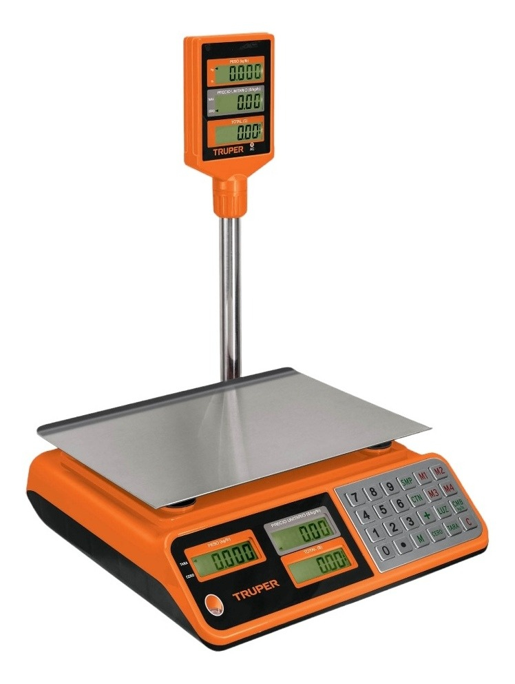 [BASE-40T] Báscula Electrónica Con Torreta 40 Kg Truper 100871 Color Naranja