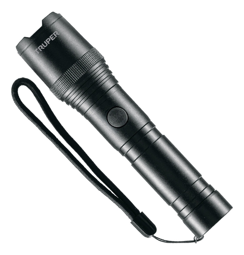 Linterna De Aluminio 1 Led 650 Lm Recargable, Truper 101330 Luz Negro Blanco