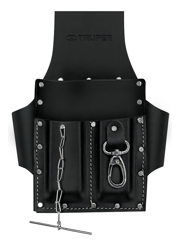 [POHE-7GCU] Porta Herramientas Grande De Cuero 7 Compartimentos Truper Pohe-7gcu