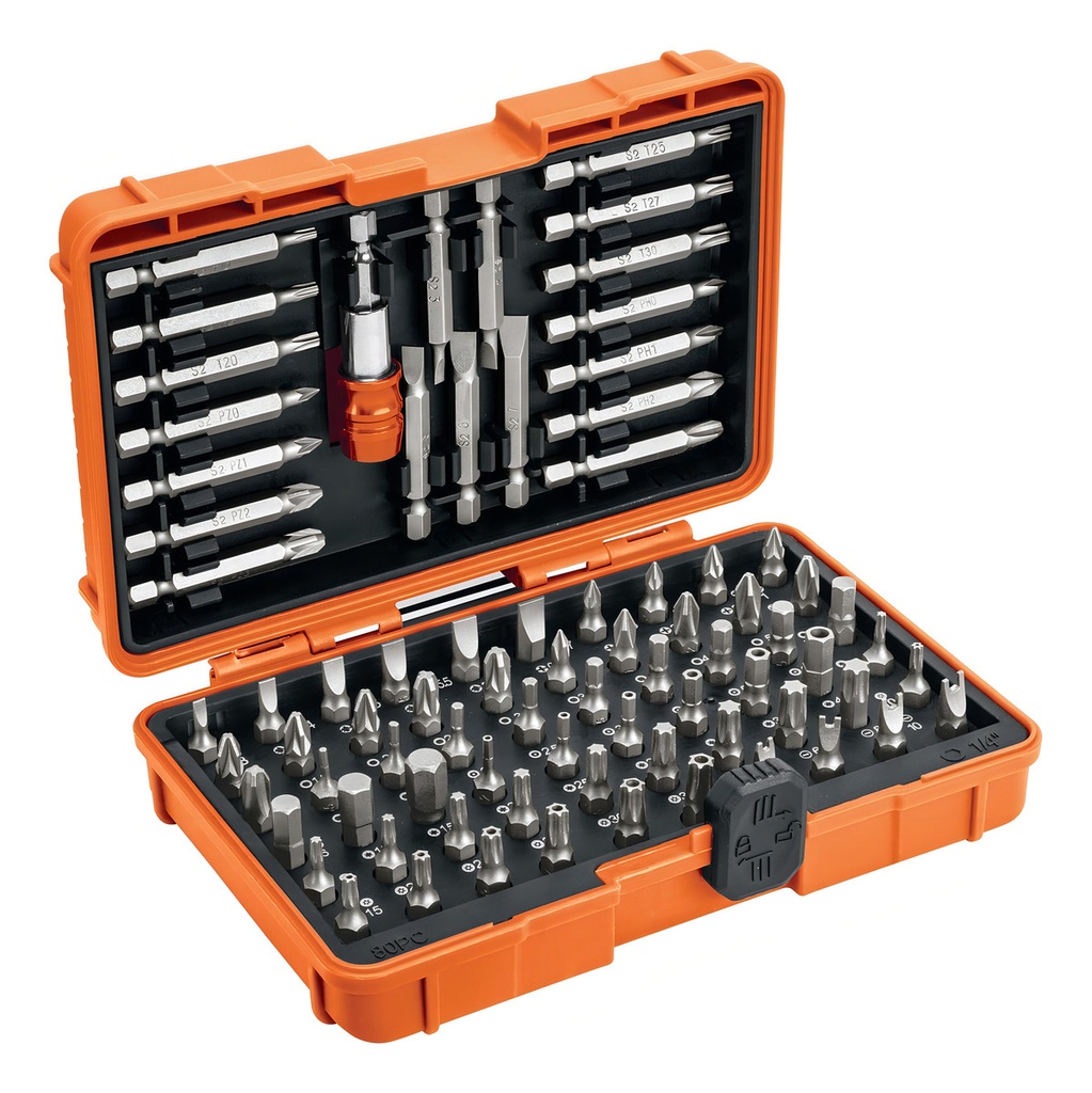 Juego De Puntas Mixtas 1'' Y 2'' 80 Piezas Truper 102391