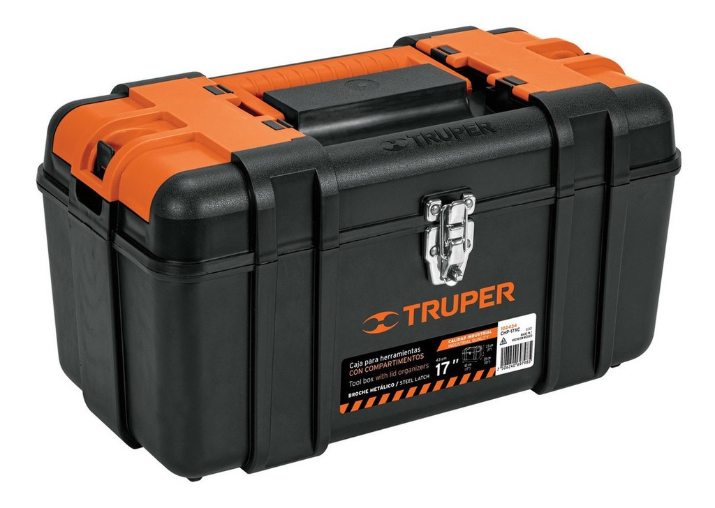 [CHP-17XC] Caja Para Herramienta 17" Con Compartimentos Truper 102434 Color Negro