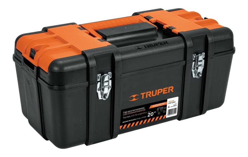 [CHP-20XC] Caja Herramienta Ind. 20" Con Compartimentos Truper 102435 Color Naranja